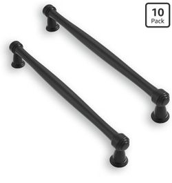 Solid Heavy-Duty 10 Pack 8 Inch Hole Center Black Cabinet pulls Matte Black is Suitable for Kitchens cabinets vanities Bathroom cabinets