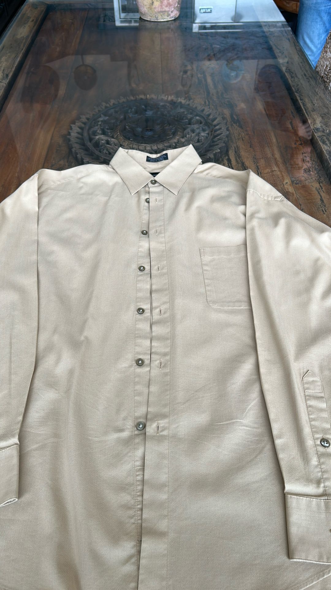 Men’s Light Gold Clayborne Dress Shirt