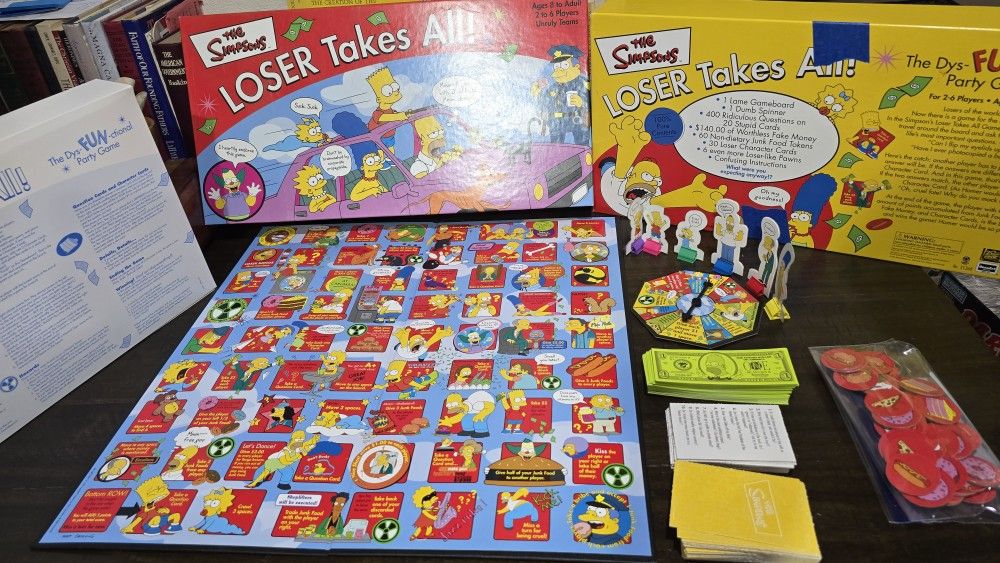 The Simpsons Loser Takes All Board Game 2001 Vintage Great Condition Complete Kids Man Cave cartoon