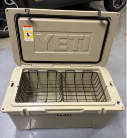 YETI Tundra 65 Hard Cooler Tan with Basket Dividers
