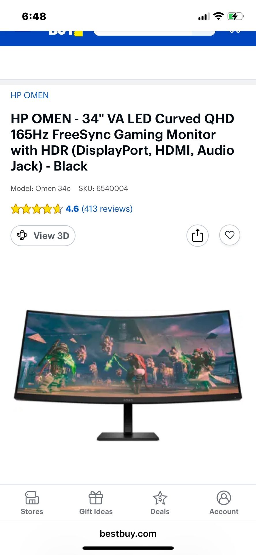 Omen curved Gaming monitor