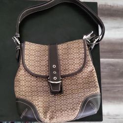 Vintage Coach Canvas Shoulder Bag