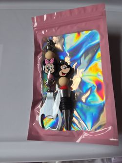 Mickey & Minnie Mouse Wine Stopper and Bottle Opener Set