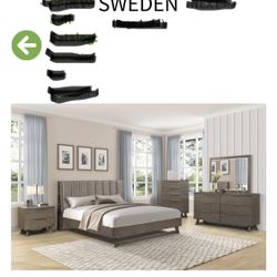 New King size 5 piece bedroom set