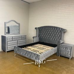 Queen, King Bedroom Set Color Options 💛 No Needed Credit Check 💛 $39 Down Payment with Financing