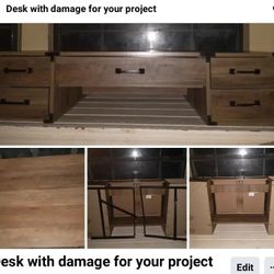 Five Drawers Desk With Damage For Your Project 