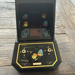 Vtg 1981 Coleco Pac-Man Mini Arcade Table Top Working w/ Battery Cover Game