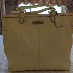 COACH Patent Leather Yellow Purse Tote
