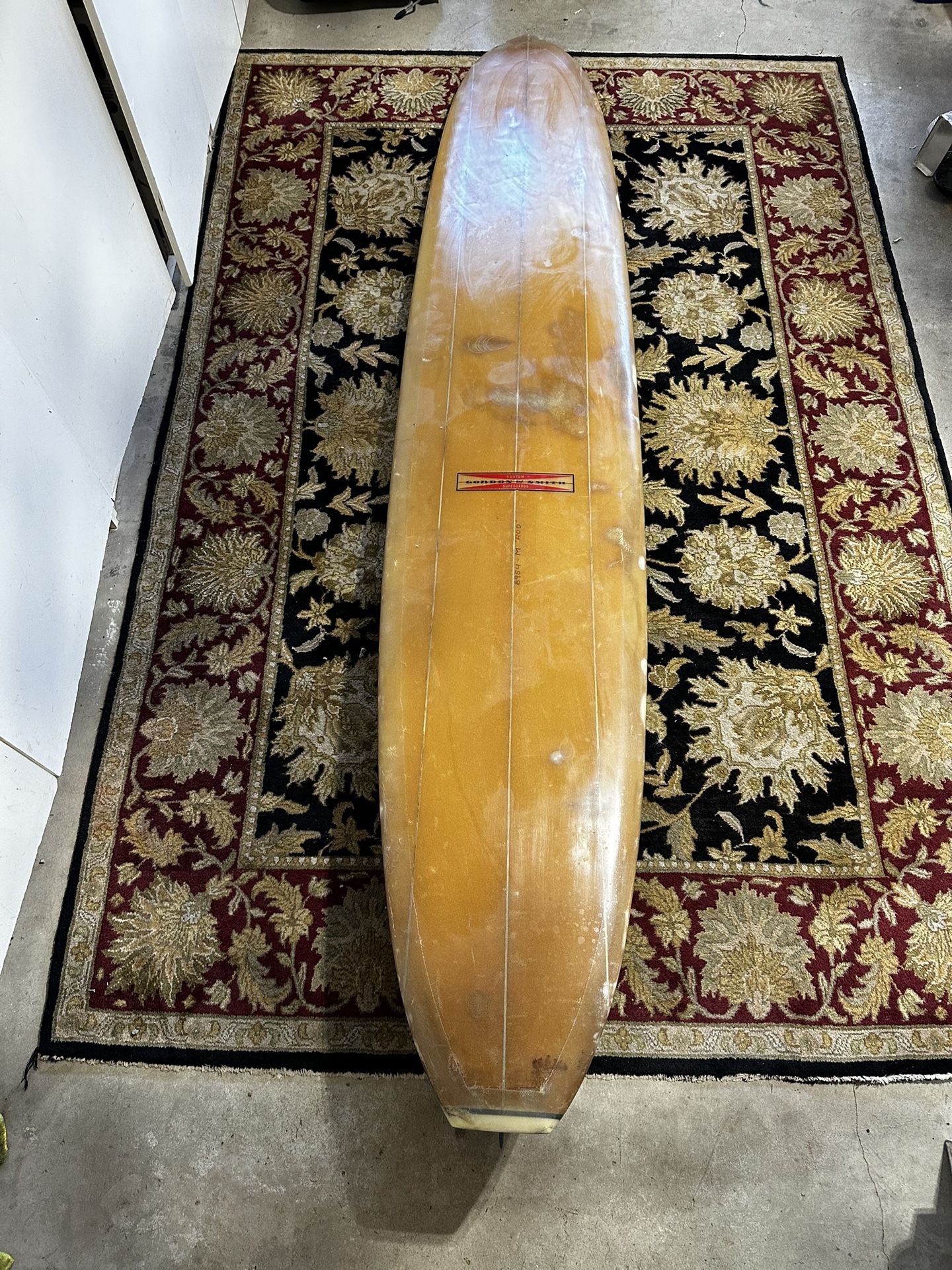 1962 9’6” Gordon and Smith Noserider Triple Stringer Longboard Surfboard