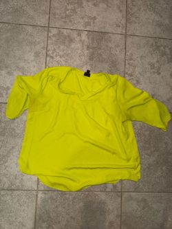 Worthington Neon Yellow V-Neck Blouse