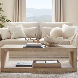 Pottery Barn Folsom 58" Wood Coffee Table – Desert Pine (New in Box)