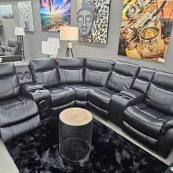 Black Sectional Recliner ON SALE