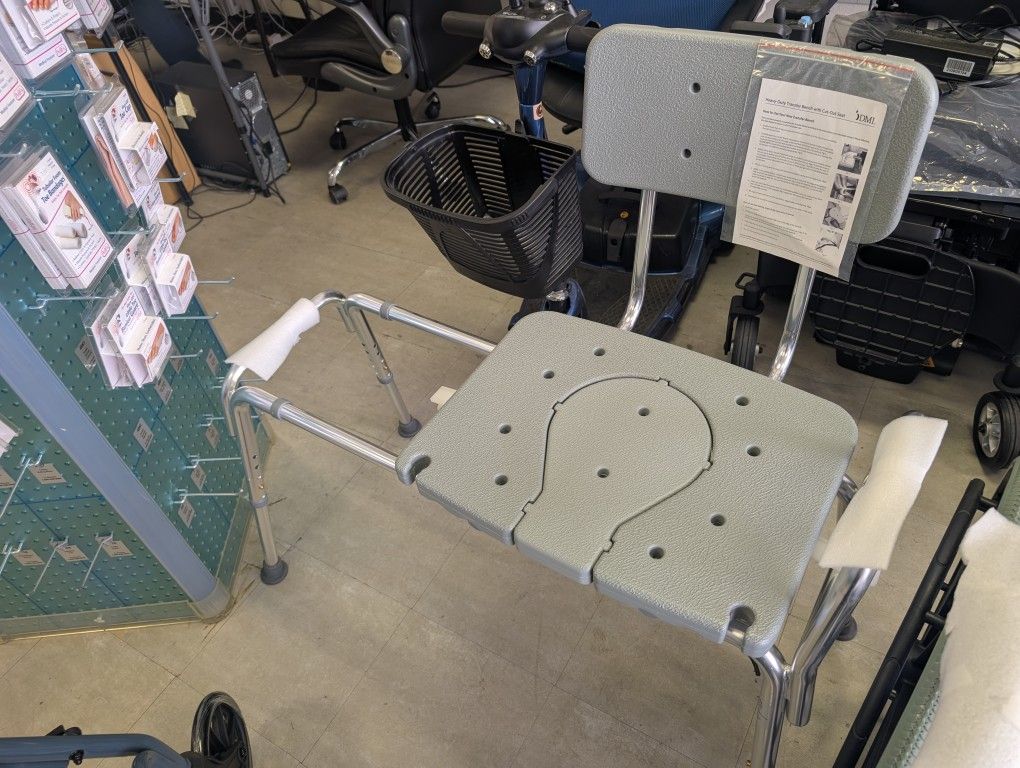 Sliding Shower Chair HydroGlyde Premium Heavy Duty, Padded Bathtub