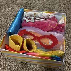 Box of children's play costumes
