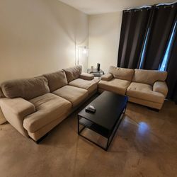 Living Spaces Grey Couch Love Seat Sectional 