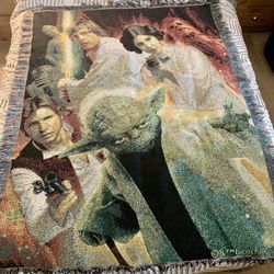 Star Wars Tapestry Throw Blanket Approx 57x43 Inches 