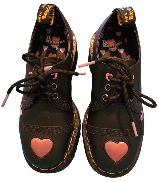Dr.Marten's 1461 Quad Heart Leather Platform Oxford ~EC/Like New