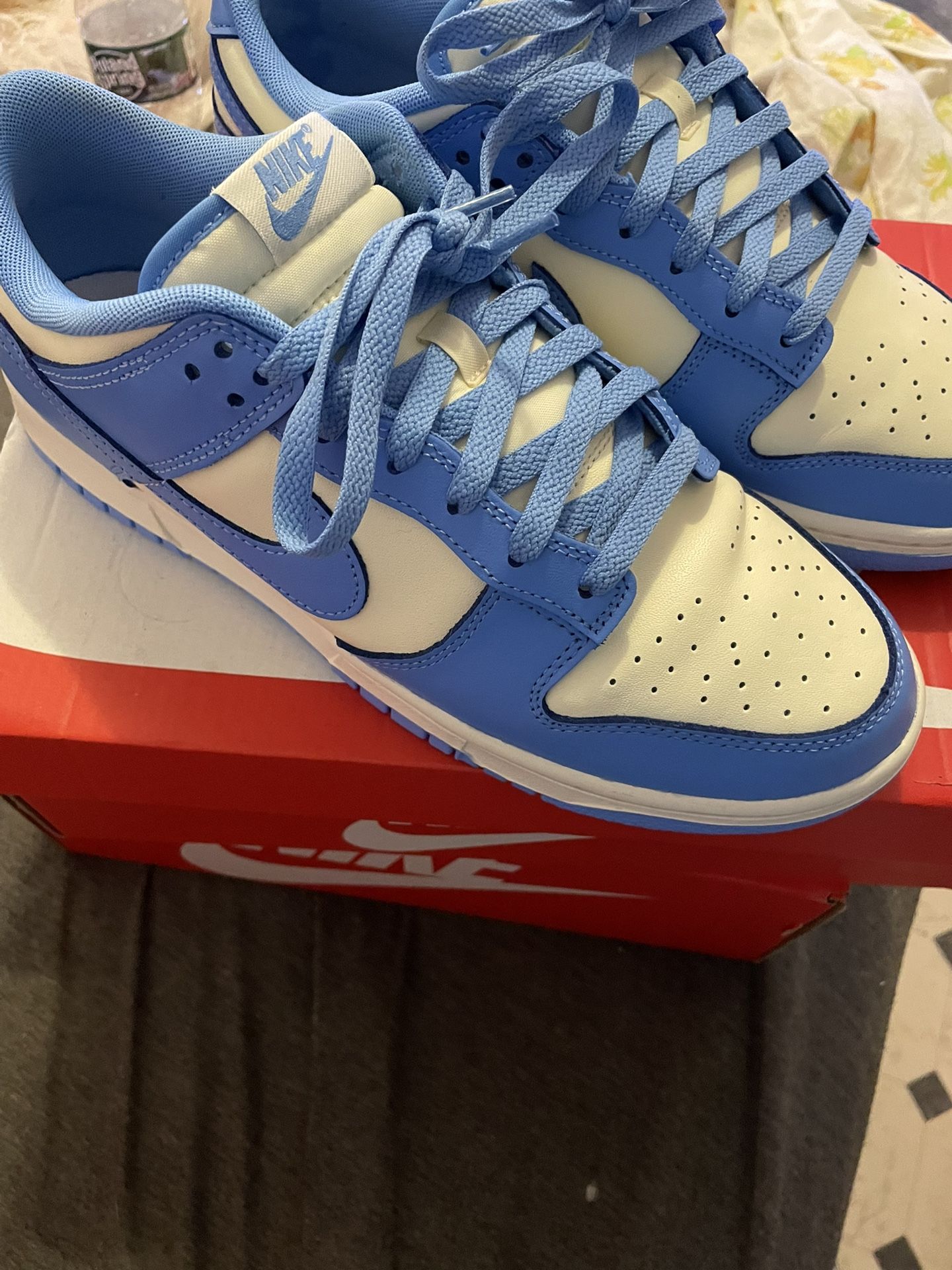 Four pairs of Nike dunks