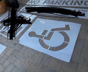 Parking lot striping stencils