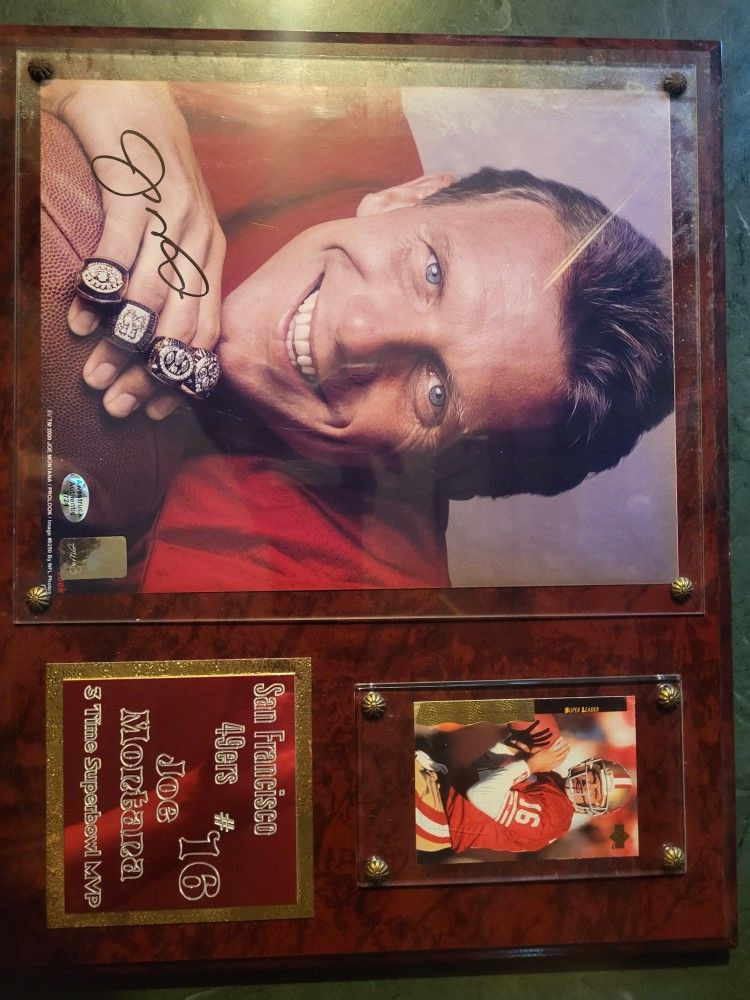 Joe Montana Autographed Plaque