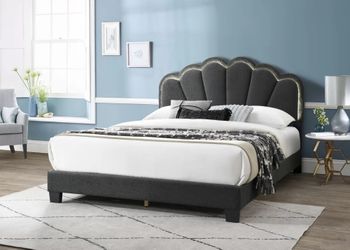 Mattress Included-Platform Full Bed Frame With LED Light
