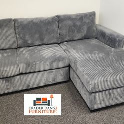 Brand New Grey Corduroy Sectional Sofa Couch (New In Box) 
