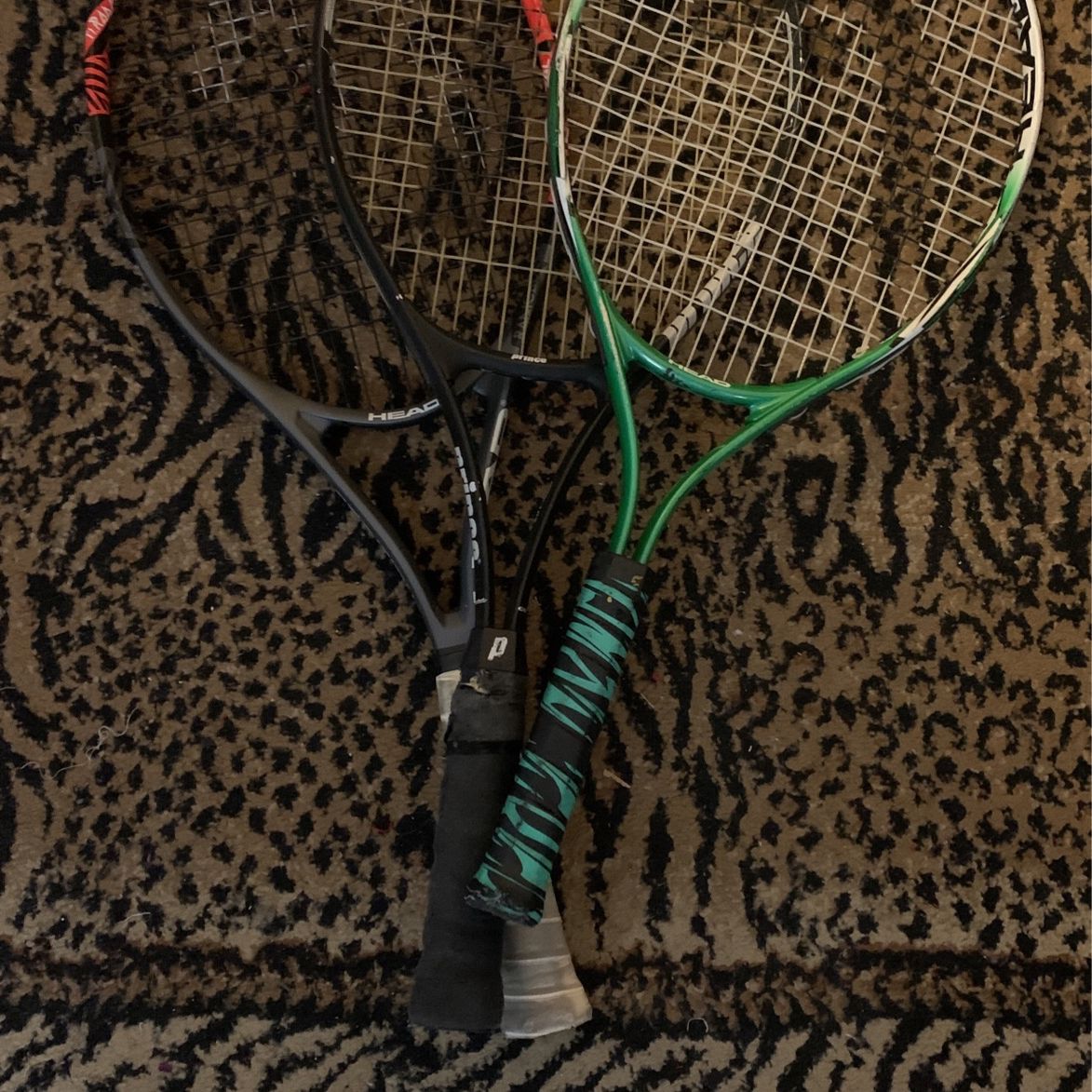 3 Used Tennis Rackets (2 Head, 1 Prince) (potential concerns can be seen in photos)