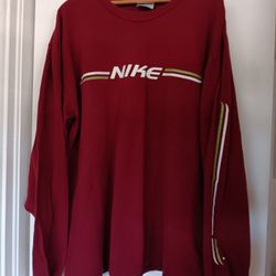 Vintahe Nike Spell Out Pin Stripe Tshirt Size Large