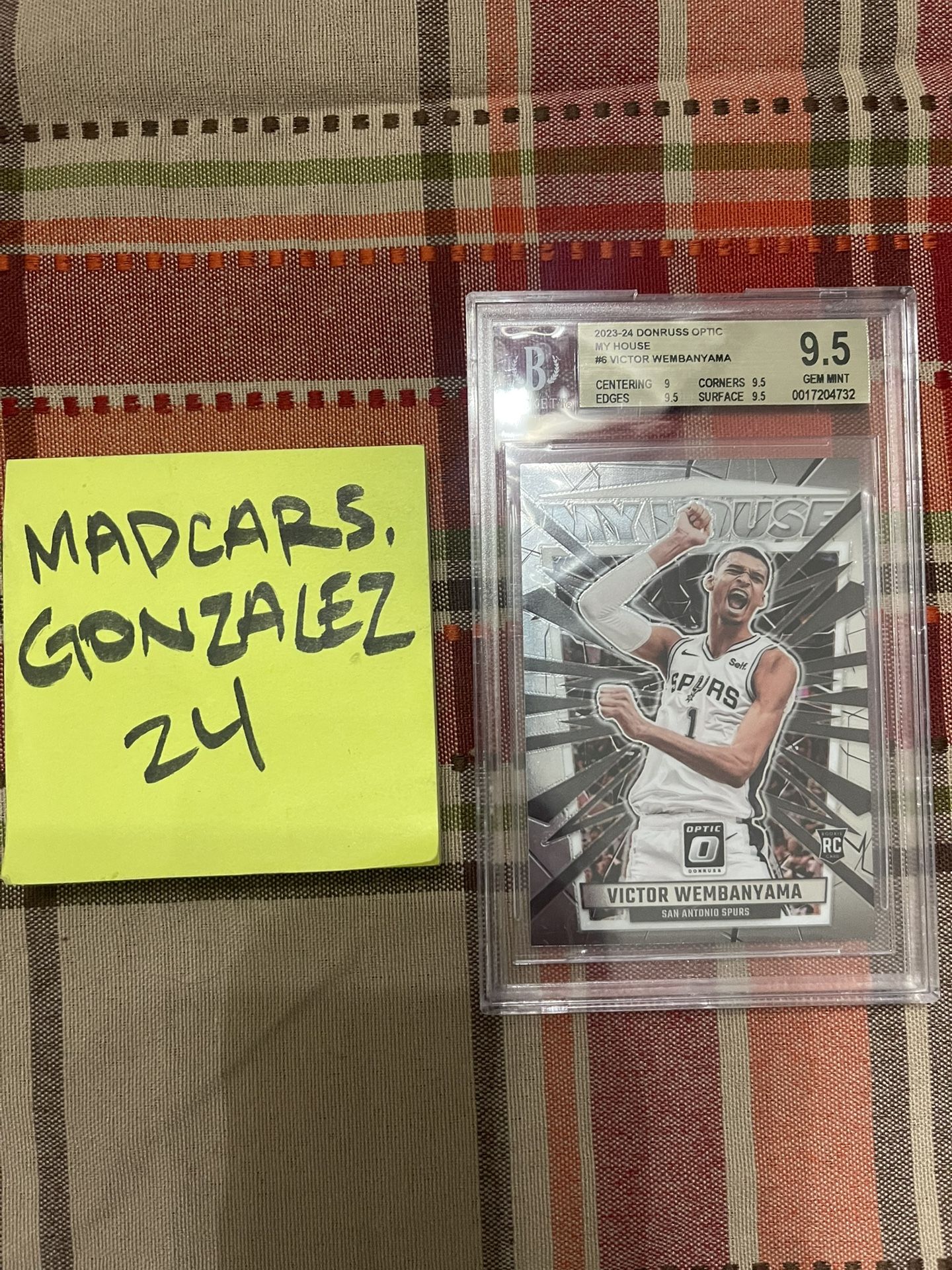 2023-24 Donruss Optic -Victor Wembanyama My House Holo Prizm (RC) BGS 9.5