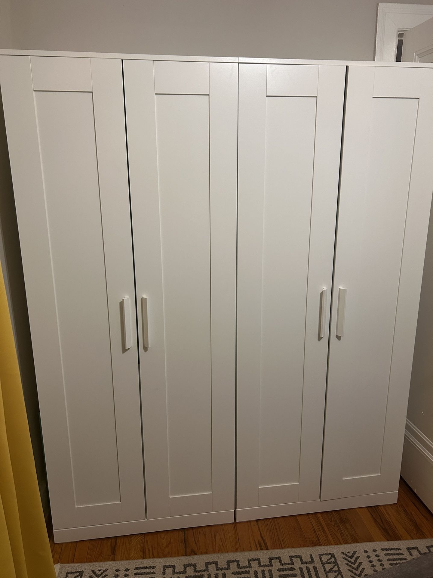 2 IKEA Tall Wardrobes With Shelves And Hanging Bar