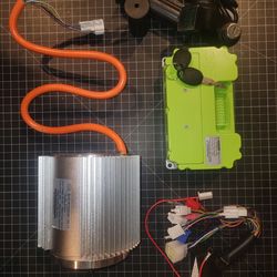 Electric DC Motor 72V 3000W Motor Kit with 48V-72V Brushless Controller and Half Twist Throttle for Go-Karts Programmable Brushless Controller with Te
