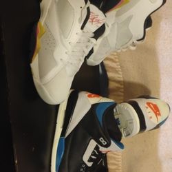 two pairs of Jordans