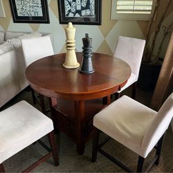 High table with high chairs