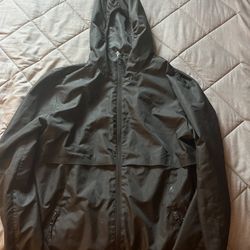 Black Windbreaker Jacket Men Size Small 