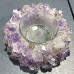 Amethysts Crystal Candle Holder 