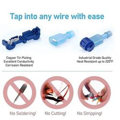 50pcs 25set T Type Terminal Blocks Wire and Cable Connection Clamps