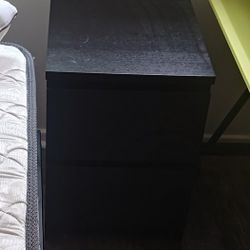 IKEA MALM Side Table of 2 drawers, Black