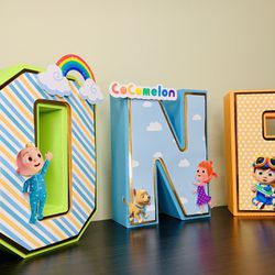 Cocomelon 3D Letters, Cocomelon First Birthday, Cocomelon Theme, Free standing Cocomelon Letter, Cocomelon ONE, Cocomelon Party Decoration