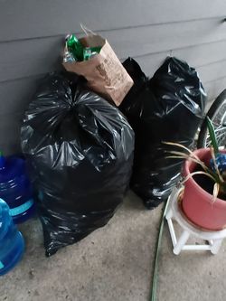 2 large and 1 small mixed recycling cans