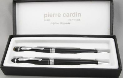 Pierre Cardin Black & Chrome Ballpoint Pen & .7mm Pencil Gift Set