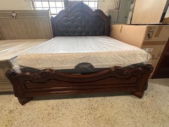 King size mattress and box spring and bed frame