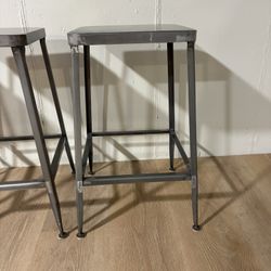Four Metal Counter Stools 