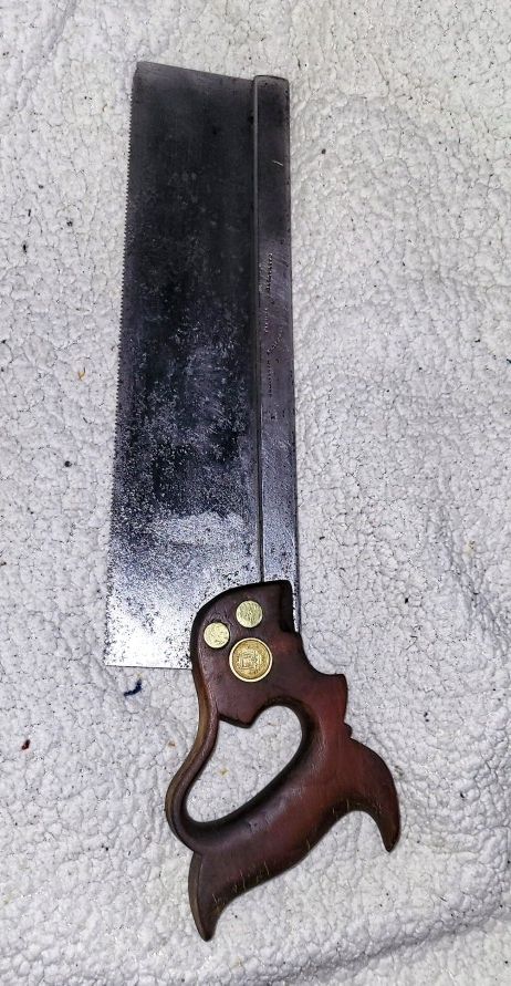 150 + YEAR OLD DISSTON AND SONS 12 IN. CROSSCUT BACK SAW