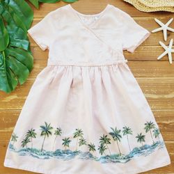 SIZE 4T TROPICAL LINEN COTTON DRESS