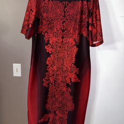 Beautiful Dress - Gabby Style (from Macy’s) - Color: Red/Black w Gold Zipper - Size 14W