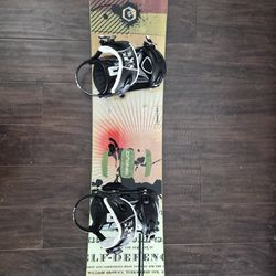 LTD Sinister 157 snowboard with Ride LX bindings