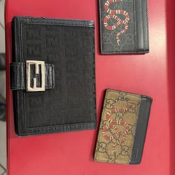 Two Gucci Cars Holders And A Fendi Wallet 