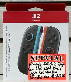 Nintendo Switch 2 Joy-Con L/R Light Blue & Light Red Wireless Controllers New