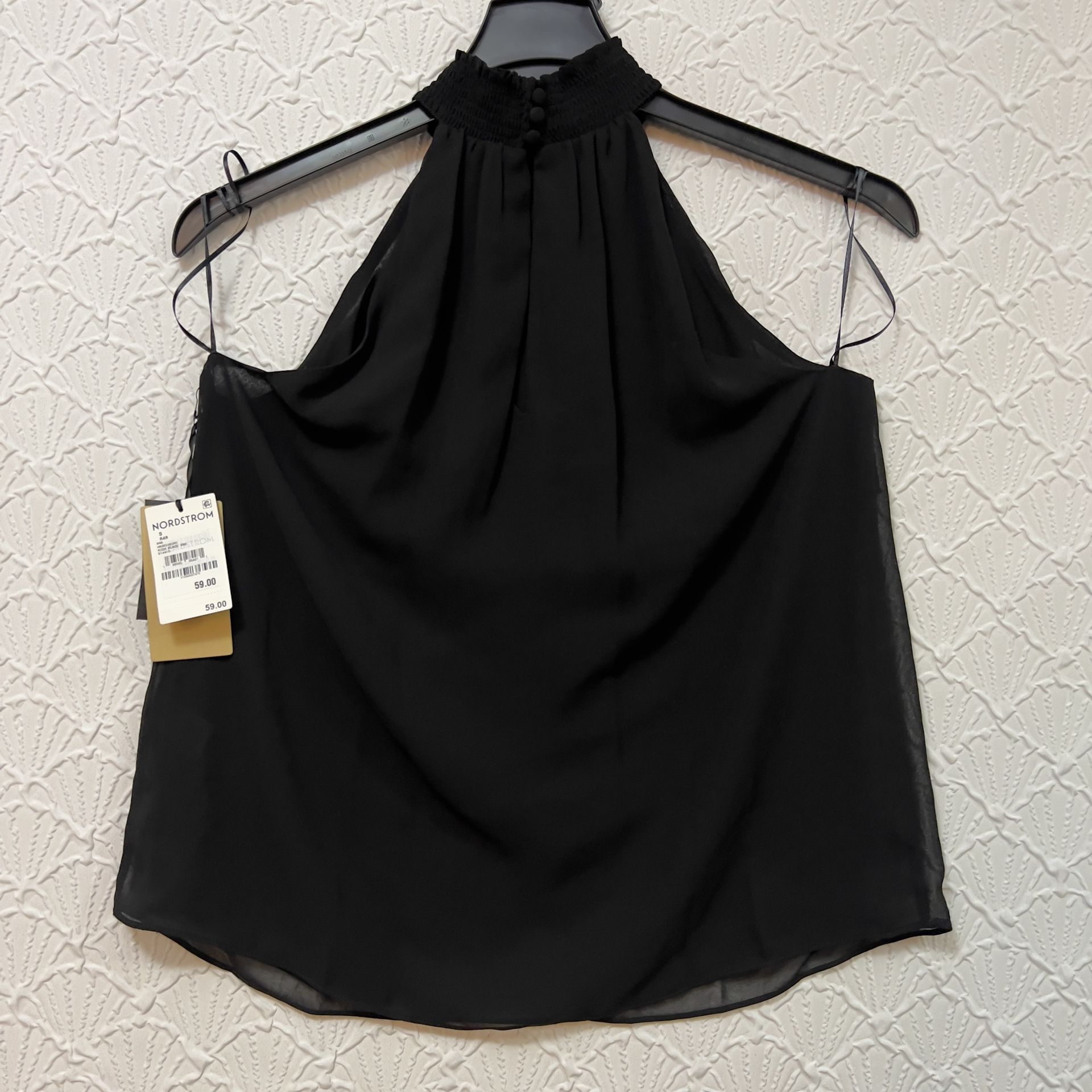 Halogen Halter Neck Sleeveless women Top in Rich Black Sise S