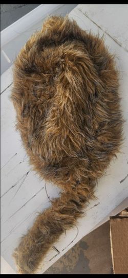 Brown Fur Trapper Hat with Tail